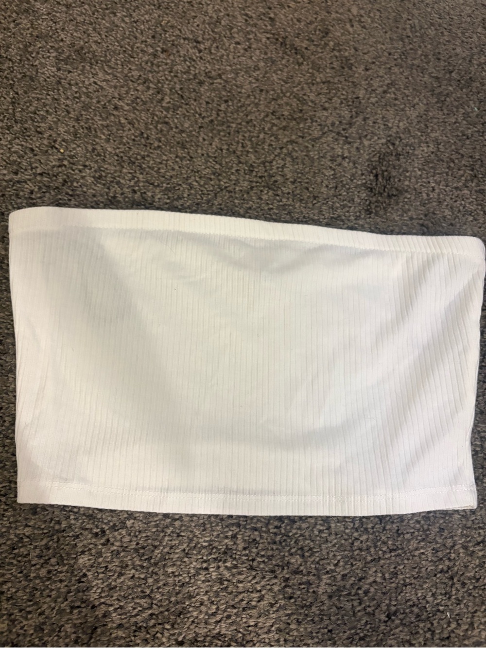 White Ribbed Tube Top